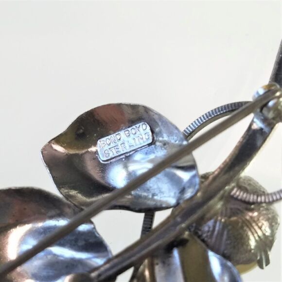 Vintage Bond Boyd Sterling Leaf Branch Brooch - Picture 8 of 8